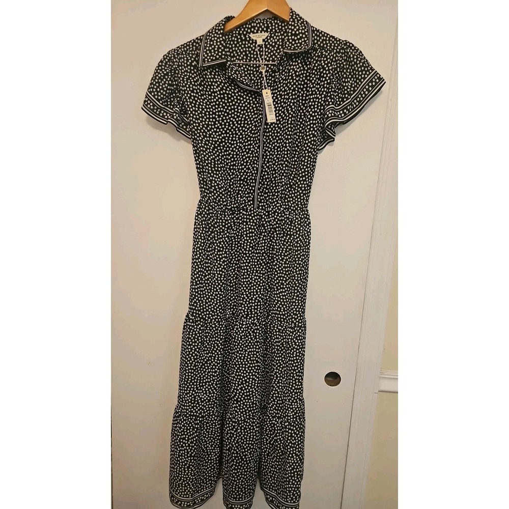 NWT Max Studio Women's Dress Size L Short Sleeve Floral Dress Cotagecore
